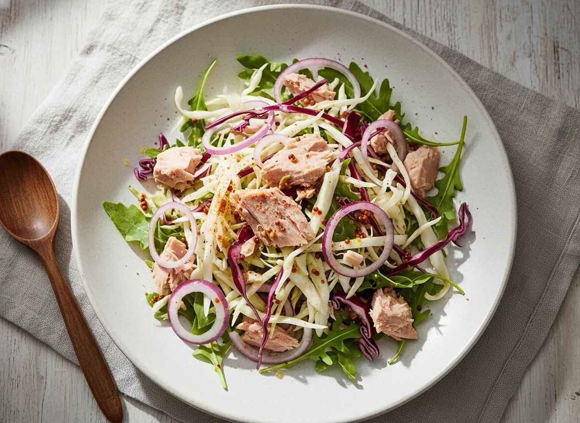 Thunfischsalat mit Kraut und Zwiebeln photo
