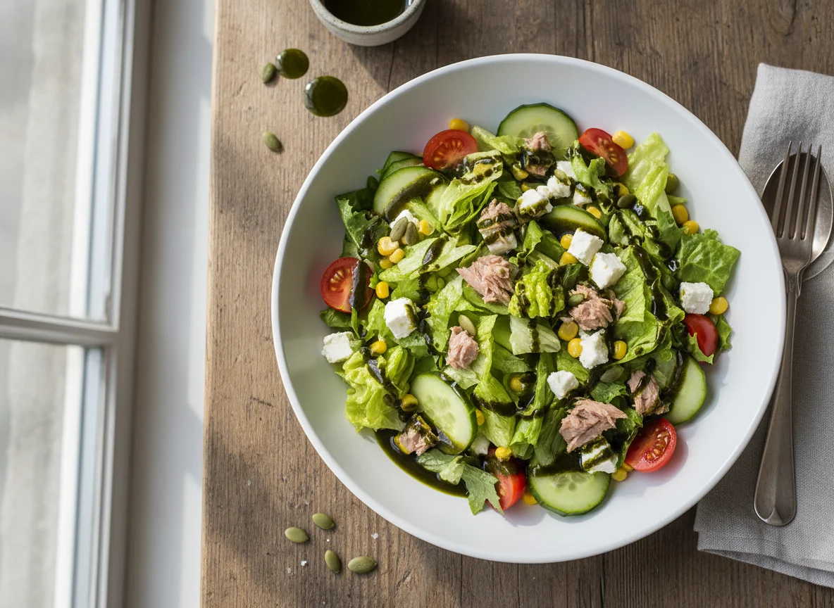 Thunfischsalat mit Kürbiskernöl photo