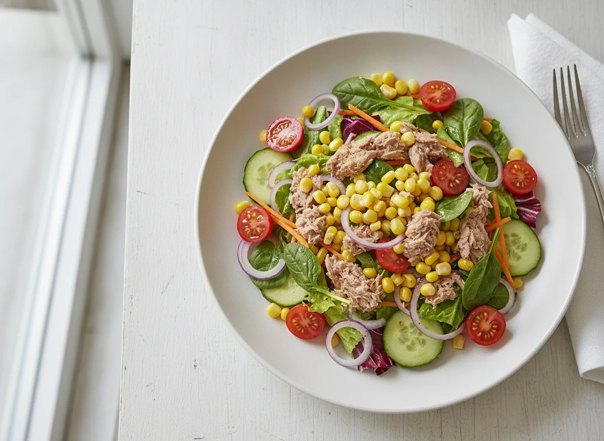 Thunfischsalat mit Mais und Kirschtomaten photo