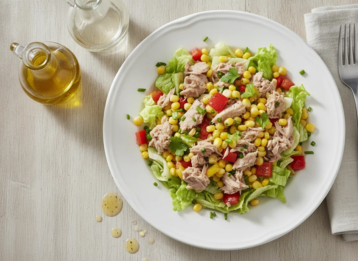 Thunfischsalat mit Mais und Paprika photo