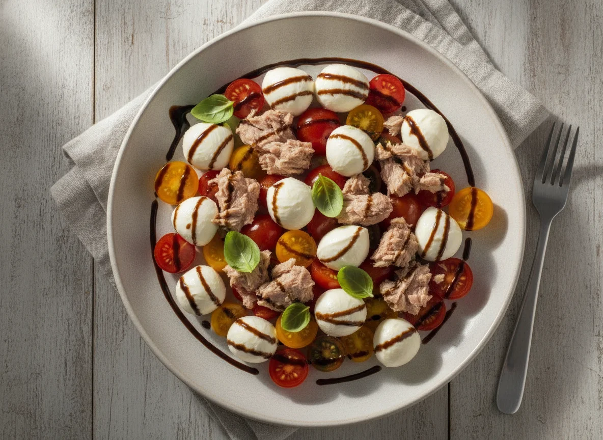 Thunfisch-Salat mit Mozzarella und Tomaten photo