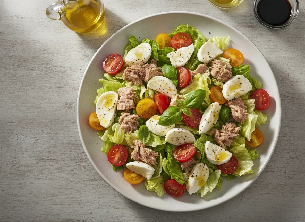 Thunfischsalat mit Mozzarella und Tomaten photo