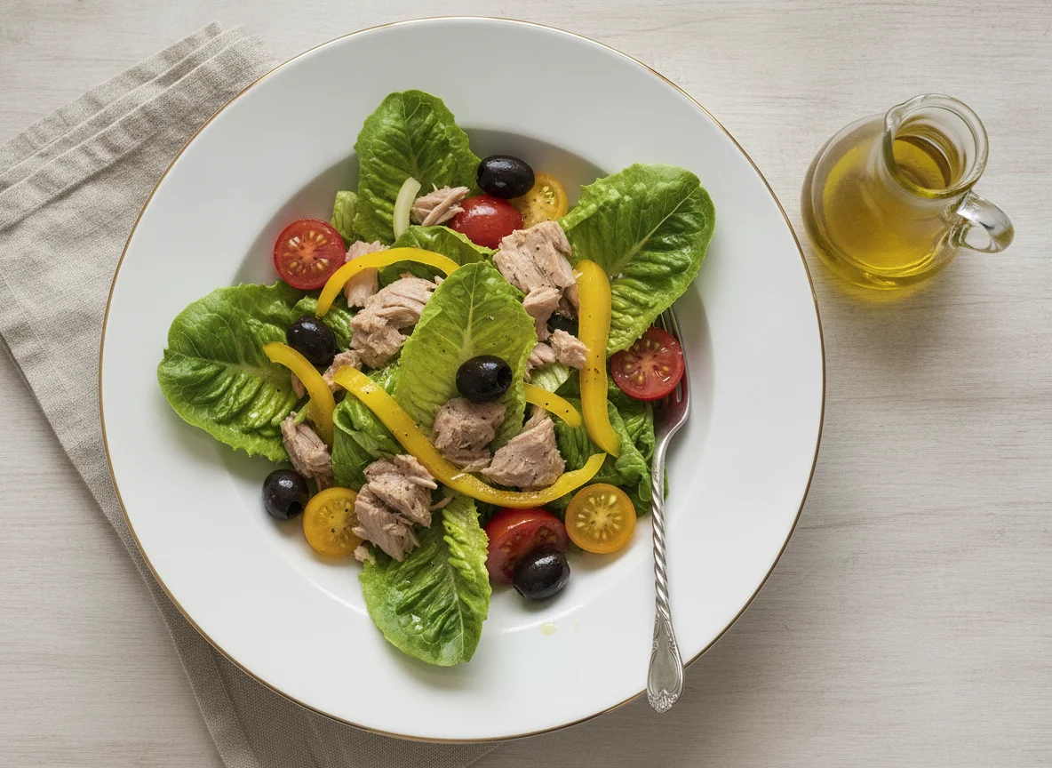 Thunfischsalat mit Oliven und Tomaten photo