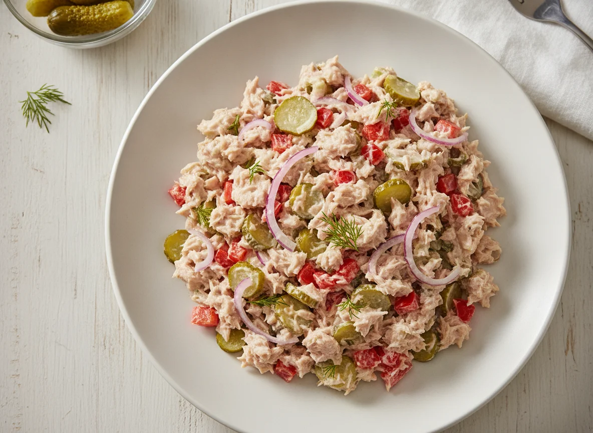 Thunfischsalat mit Paprika und Zwiebeln photo