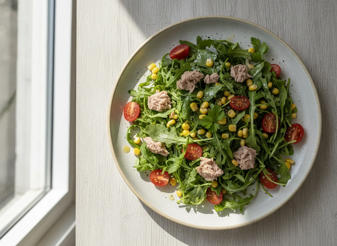 Thunfischsalat mit Rucola und Mais photo