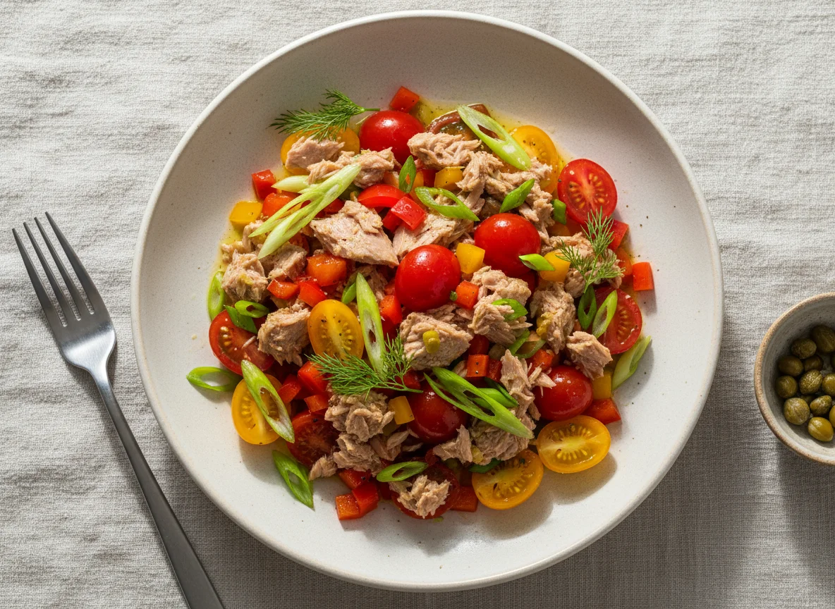 Thunfischsalat mit Tomaten und Paprika photo