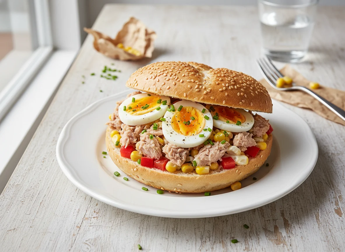 Thunfisch-Sandwich mit Ei photo
