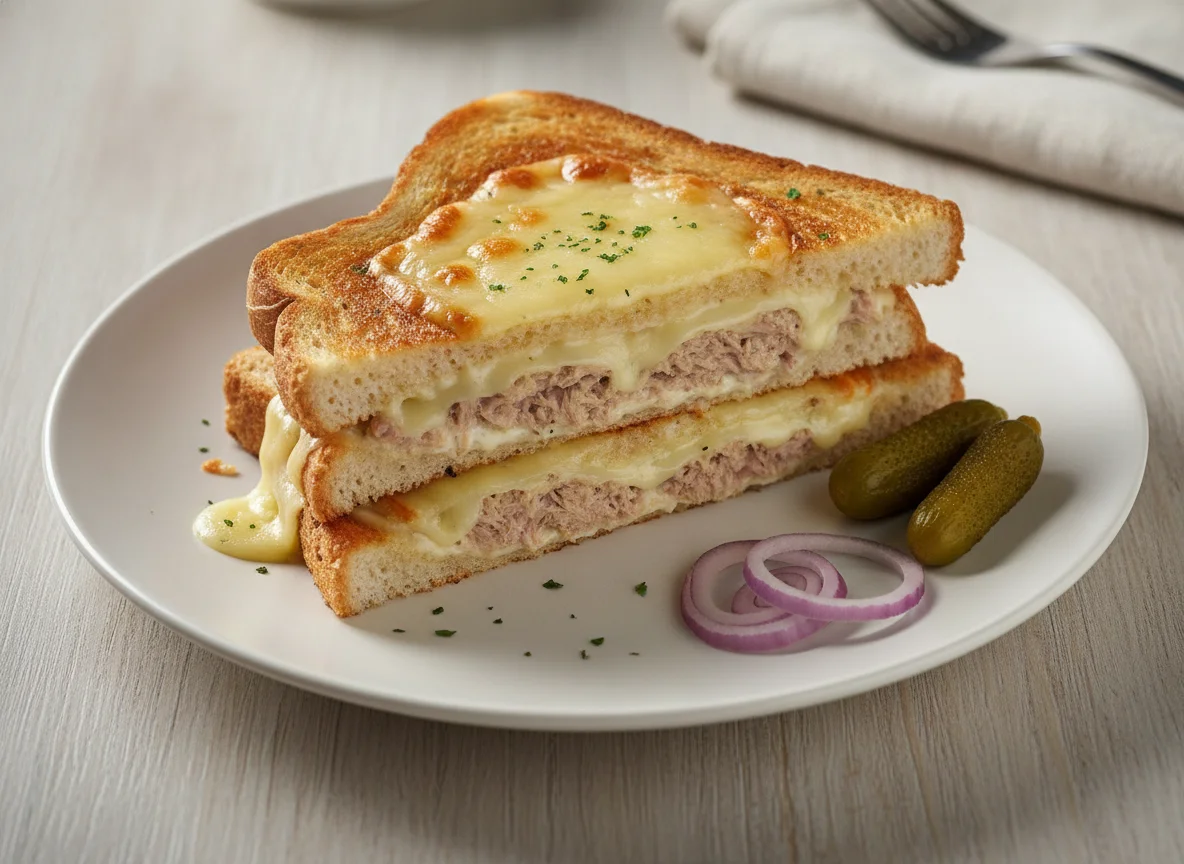 Thunfisch-Toast mit Käse photo