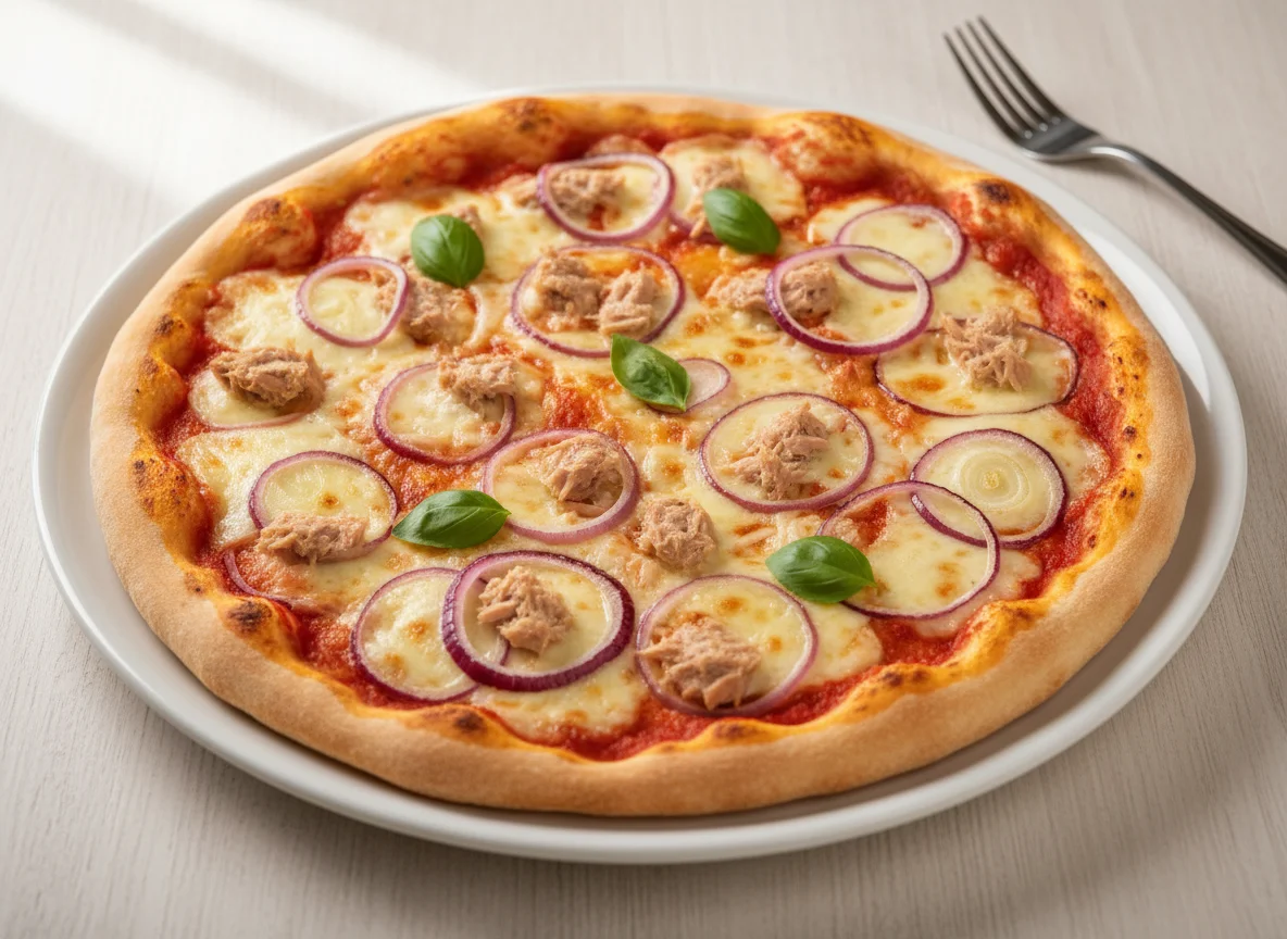 Thunfisch-Zwiebel-Pizza photo