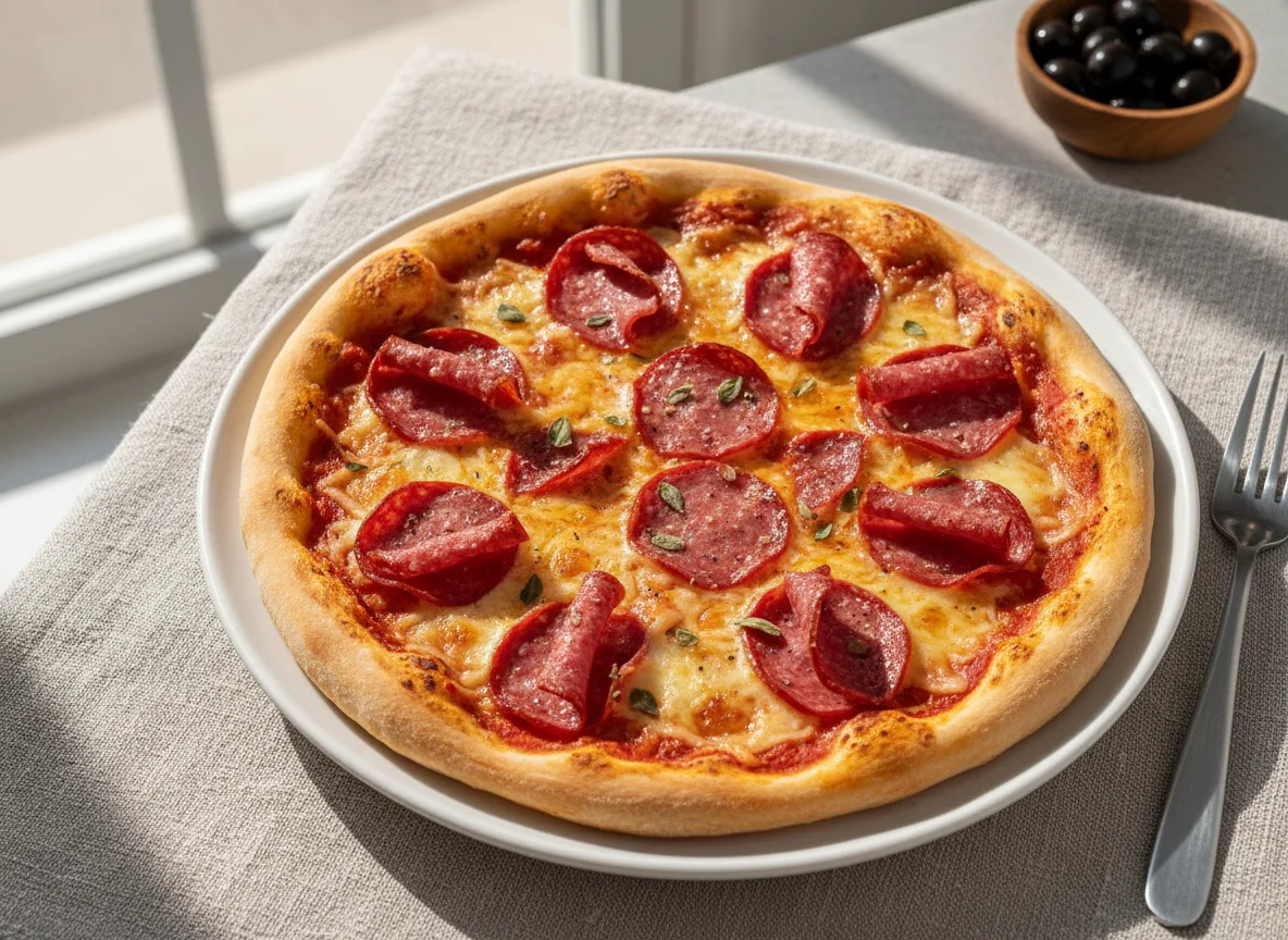 Tiefkühlpizza Salami photo