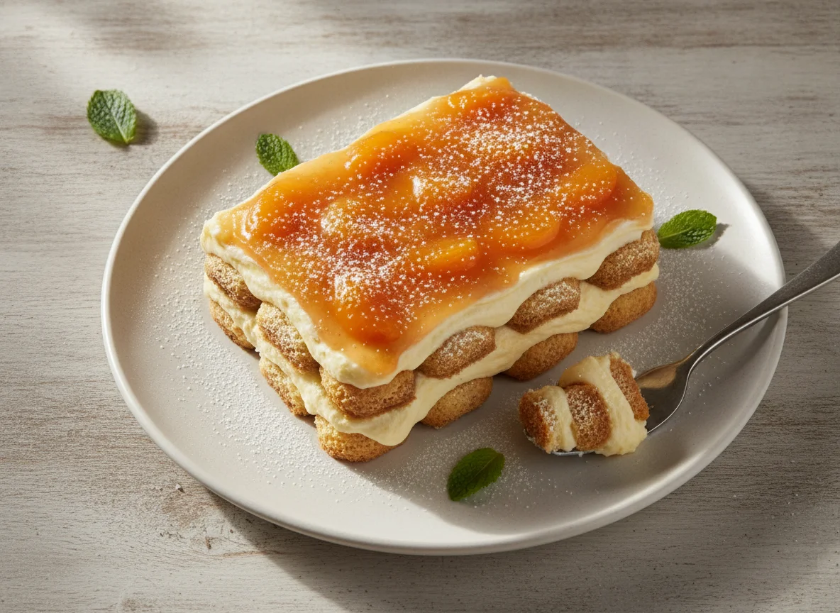 Tiramisu mit Fruchtspiegel photo