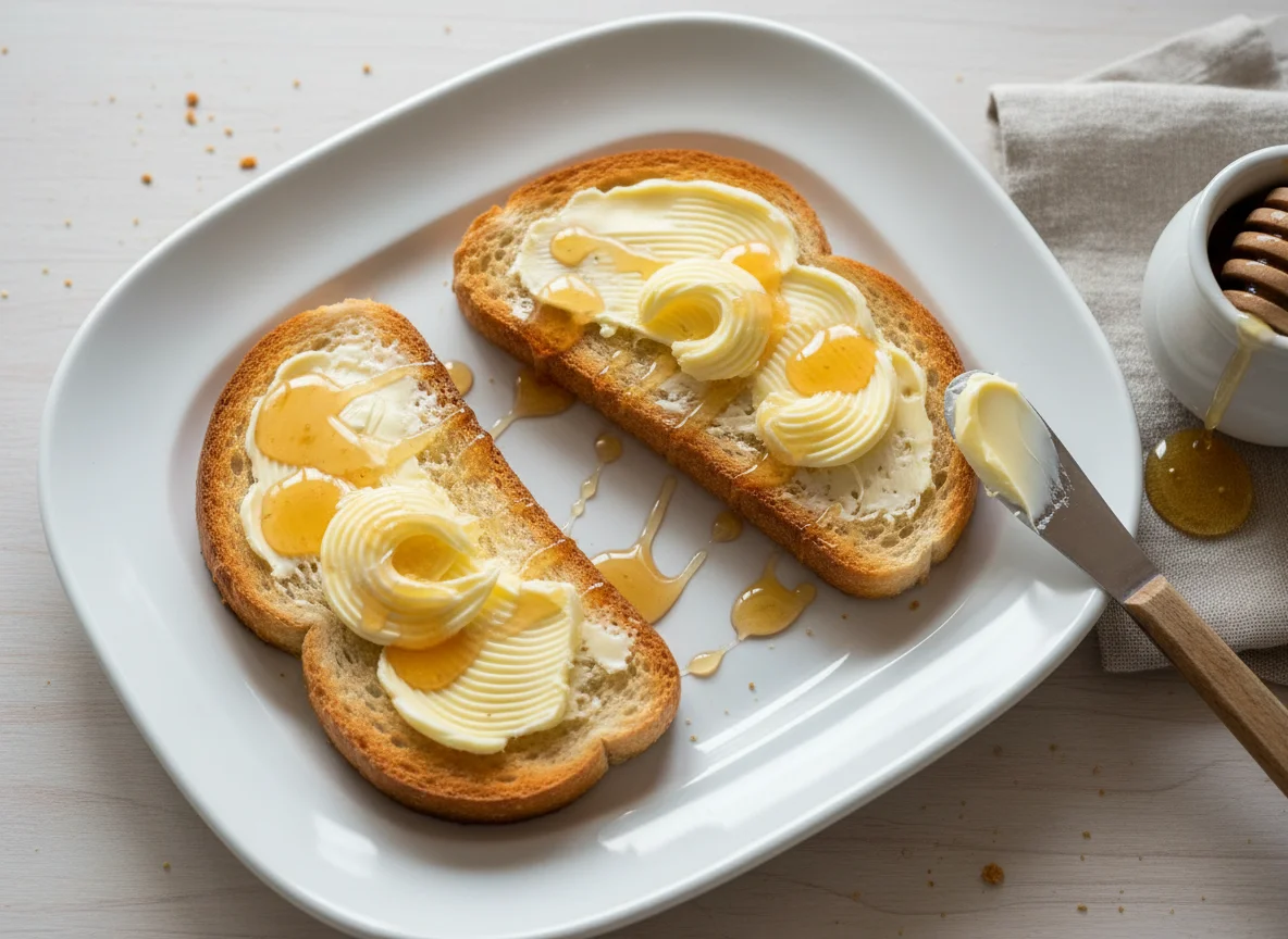 Toast mit Butter und Honig photo