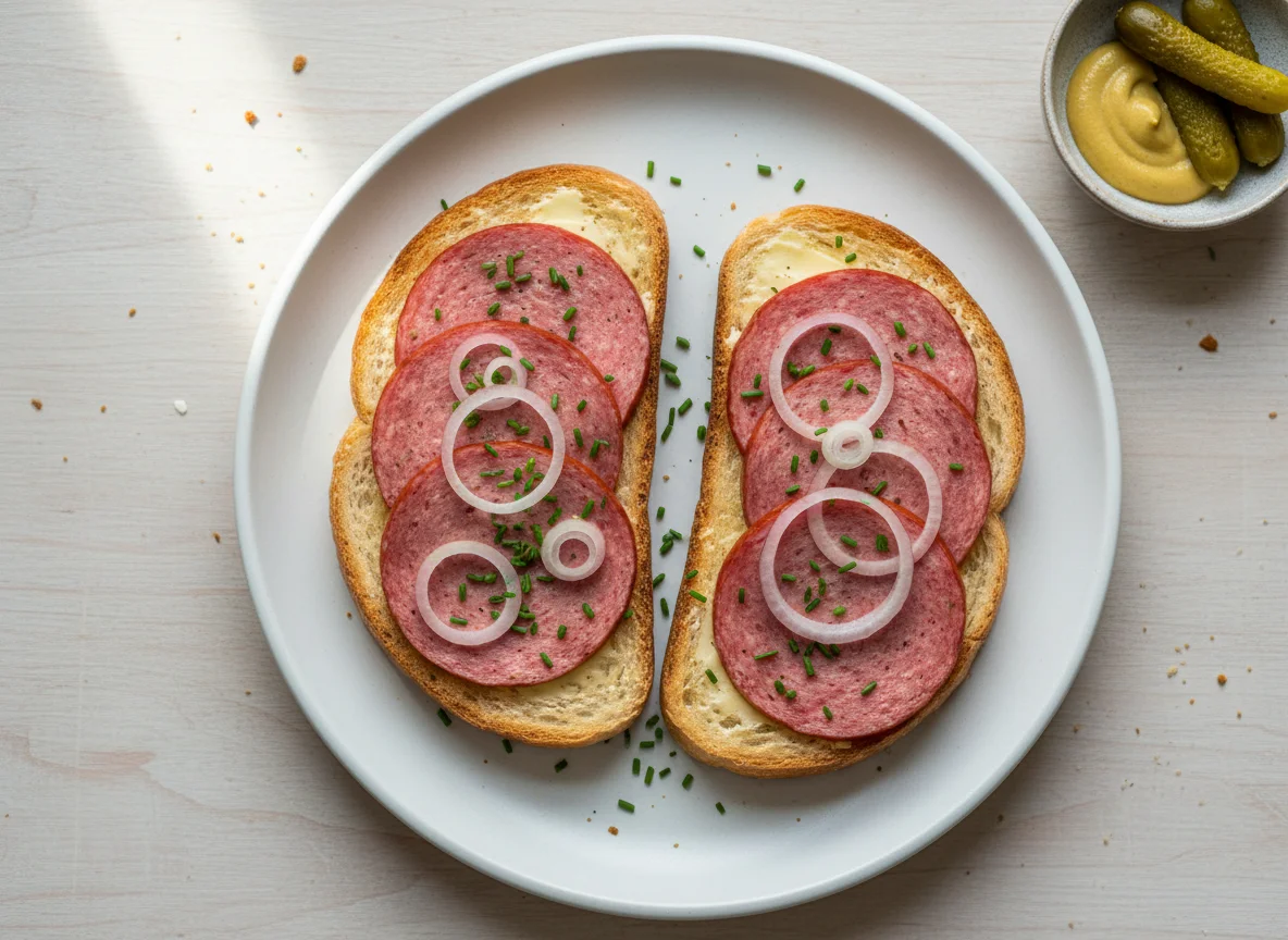 Toast mit Fleischwurst photo