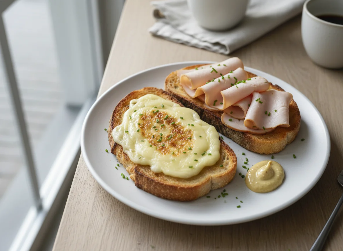 Toast mit Käse und Putenbrust photo