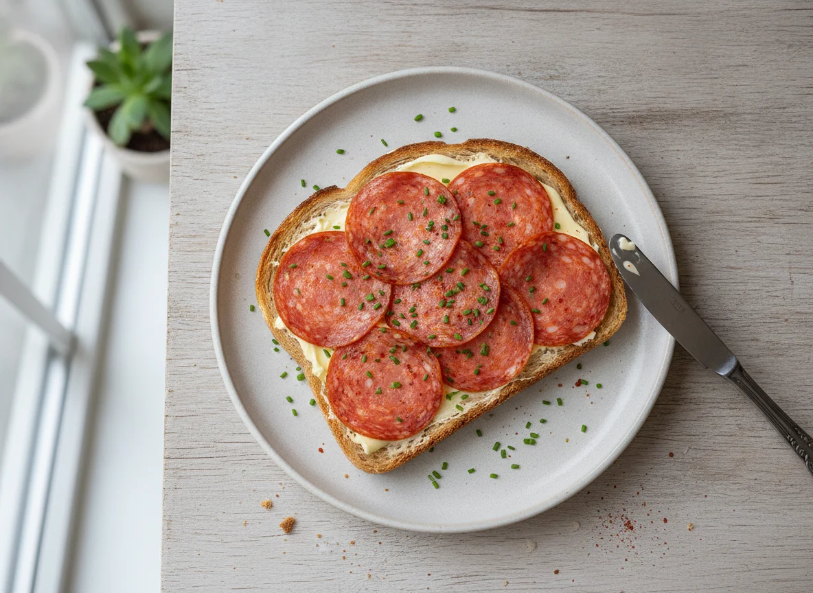 Toast mit Paprikalyoner photo