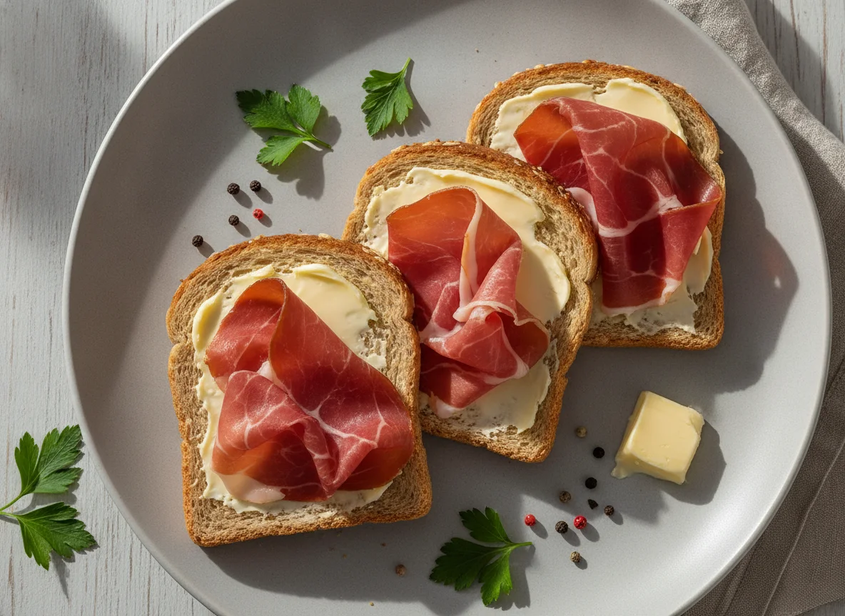 Toast mit Rohschinken photo