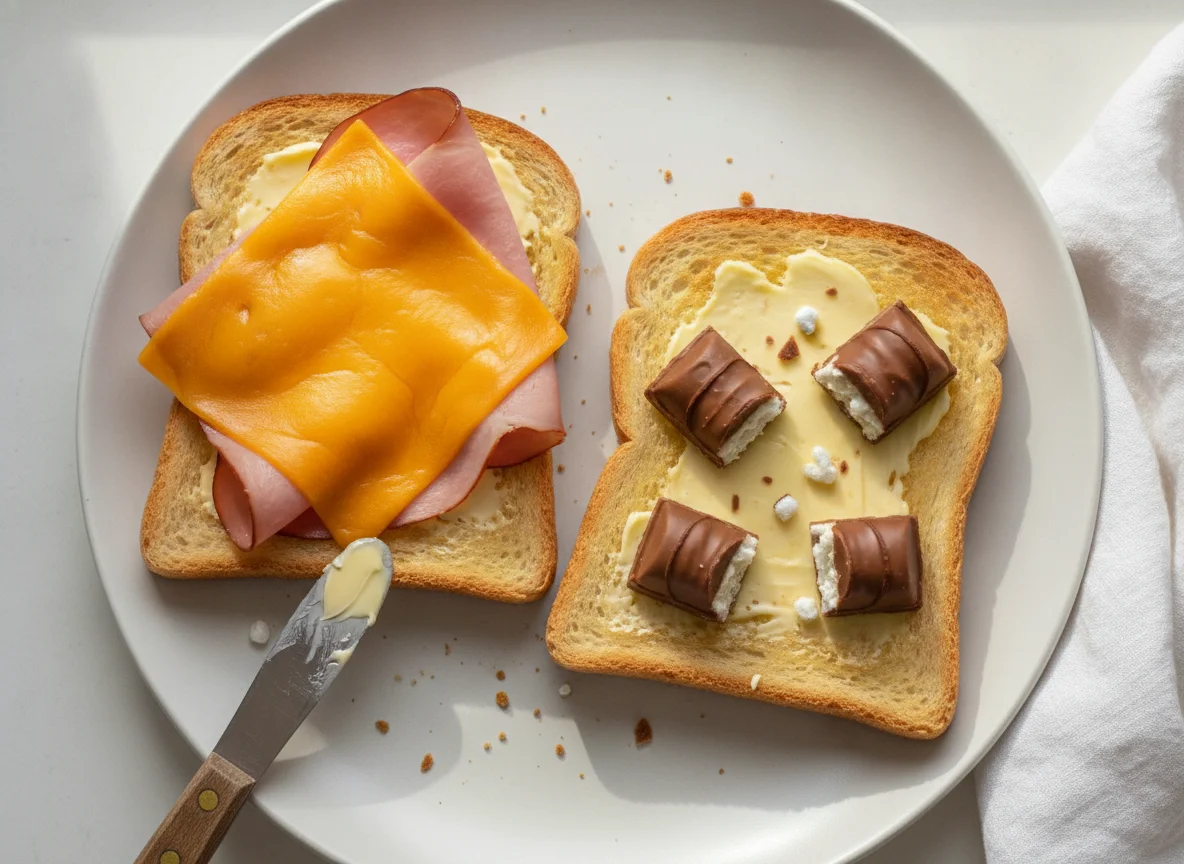 Toast mit Schinken, Käse und Kinder Country photo
