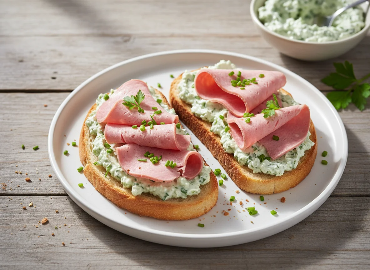 Toastbrot mit Neuburger und Kräuteraufstrich photo