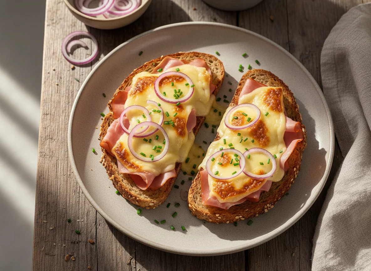 Toastbrot mit Schinken und Käse photo