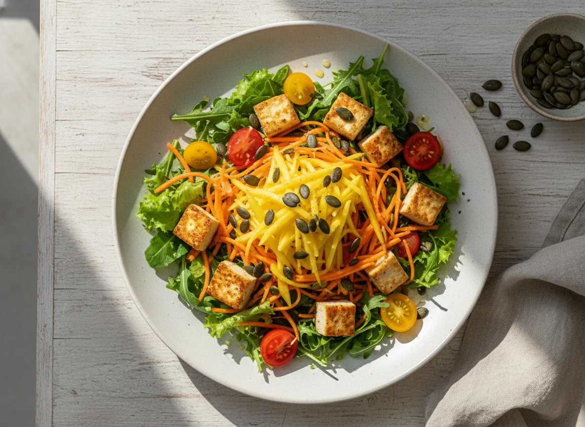 Tofu-Salat mit Kürbiskernen photo