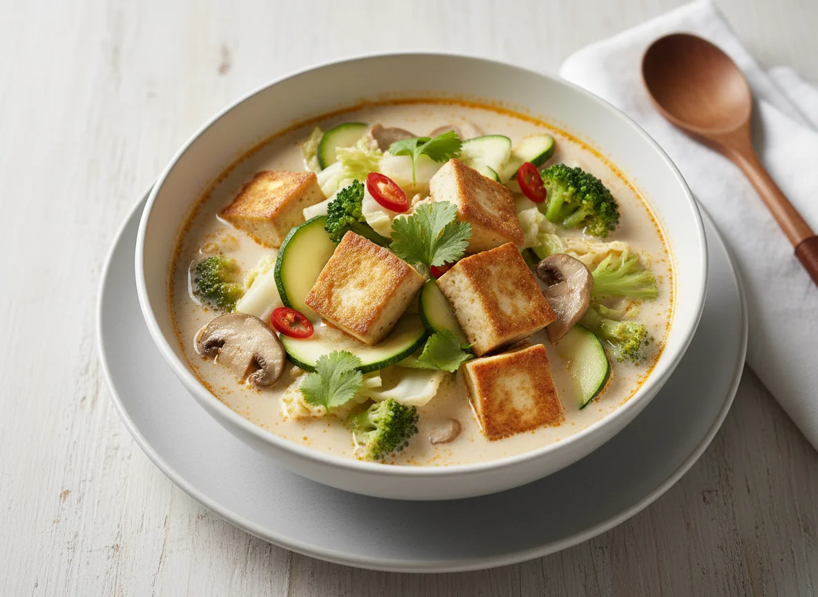 Tom Kha Suppe mit Tofu photo