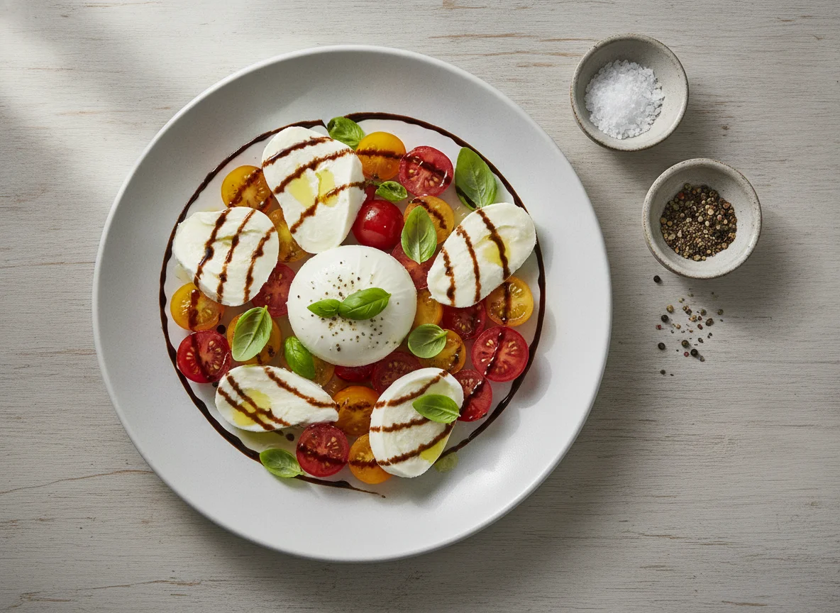 Tomate Mozzarella mit Balsamico-Glace photo
