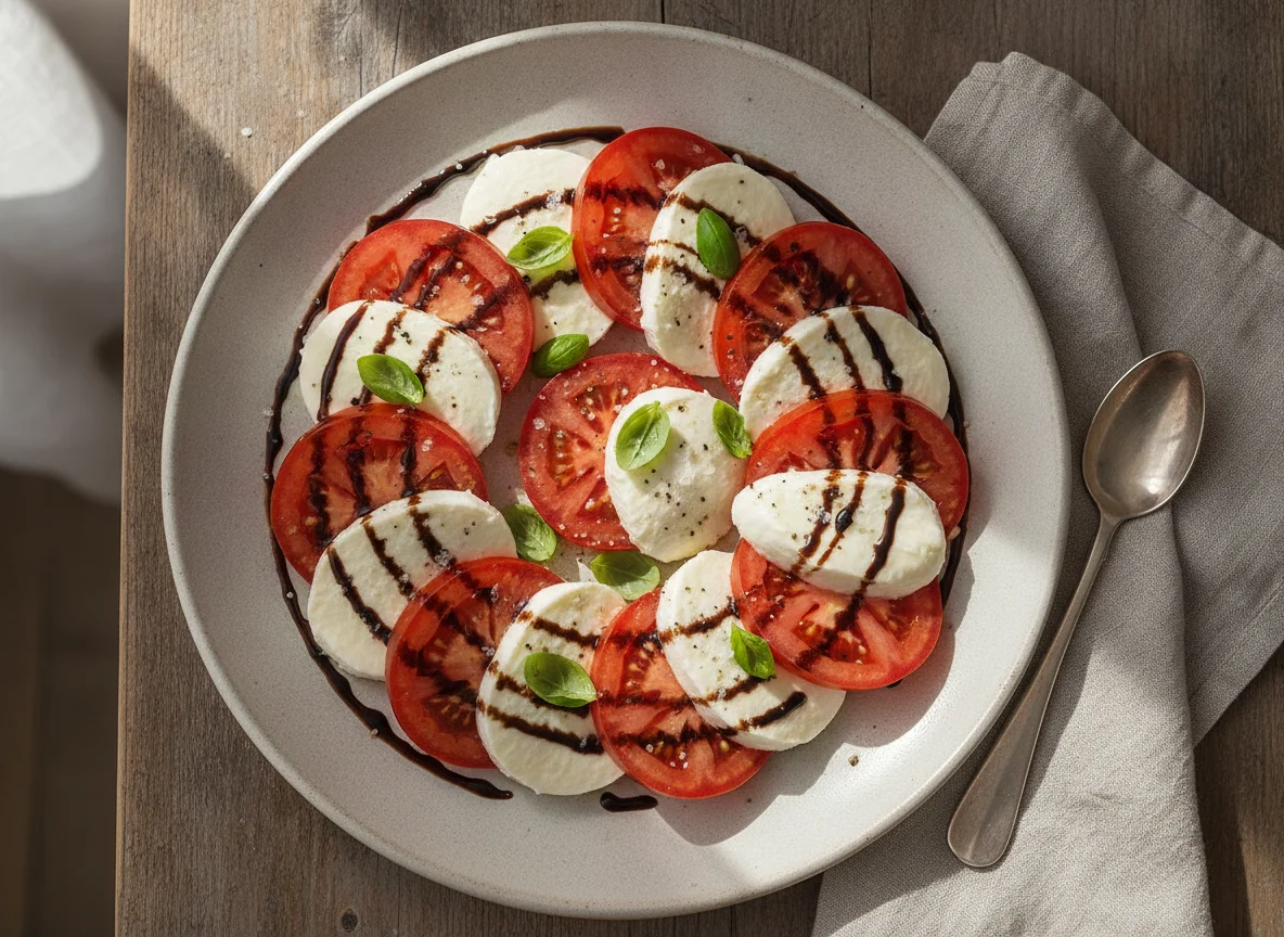 Tomate-Mozzarella mit Balsamico-Creme photo