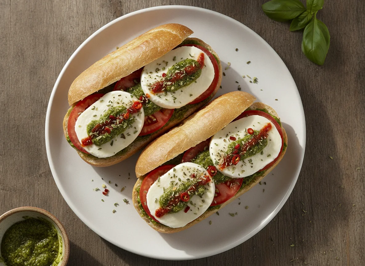 Tomate-Mozzarella-Brötchen photo