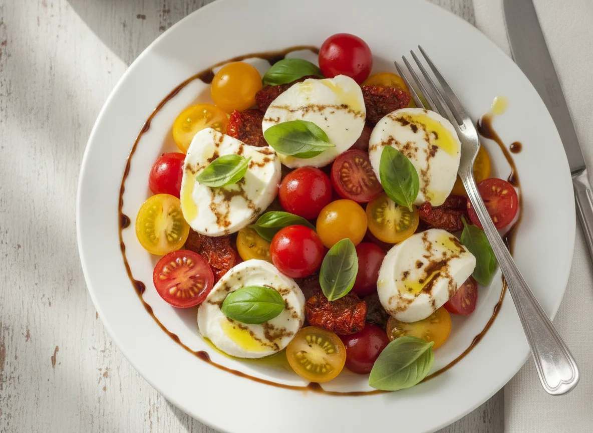 Tomate-Mozzarella-Salat mit Balsamico-Dressing photo