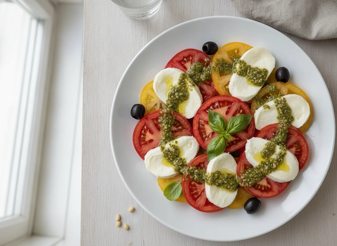 Tomate-Mozzarella-Salat mit Pesto photo