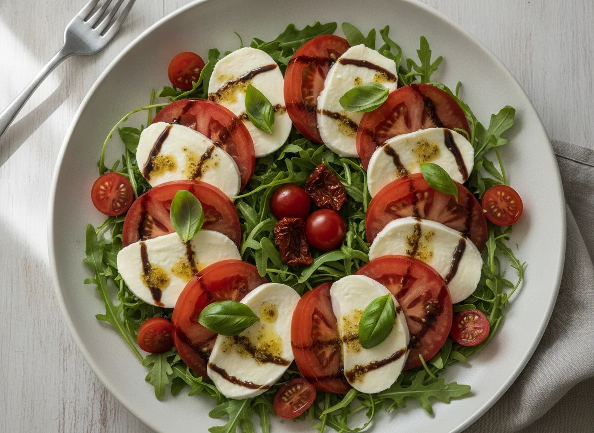 Tomate-Mozzarella-Salat mit Rucola photo