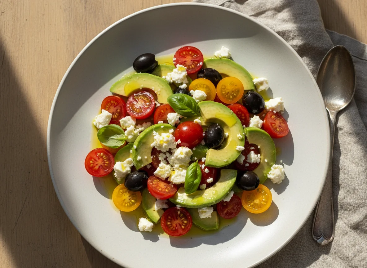 Tomaten-Avocado-Feta-Salat photo