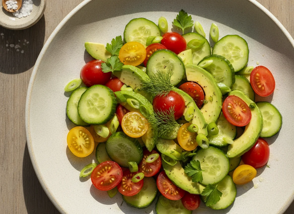 Tomaten-Gurken-Avocado-Salat photo