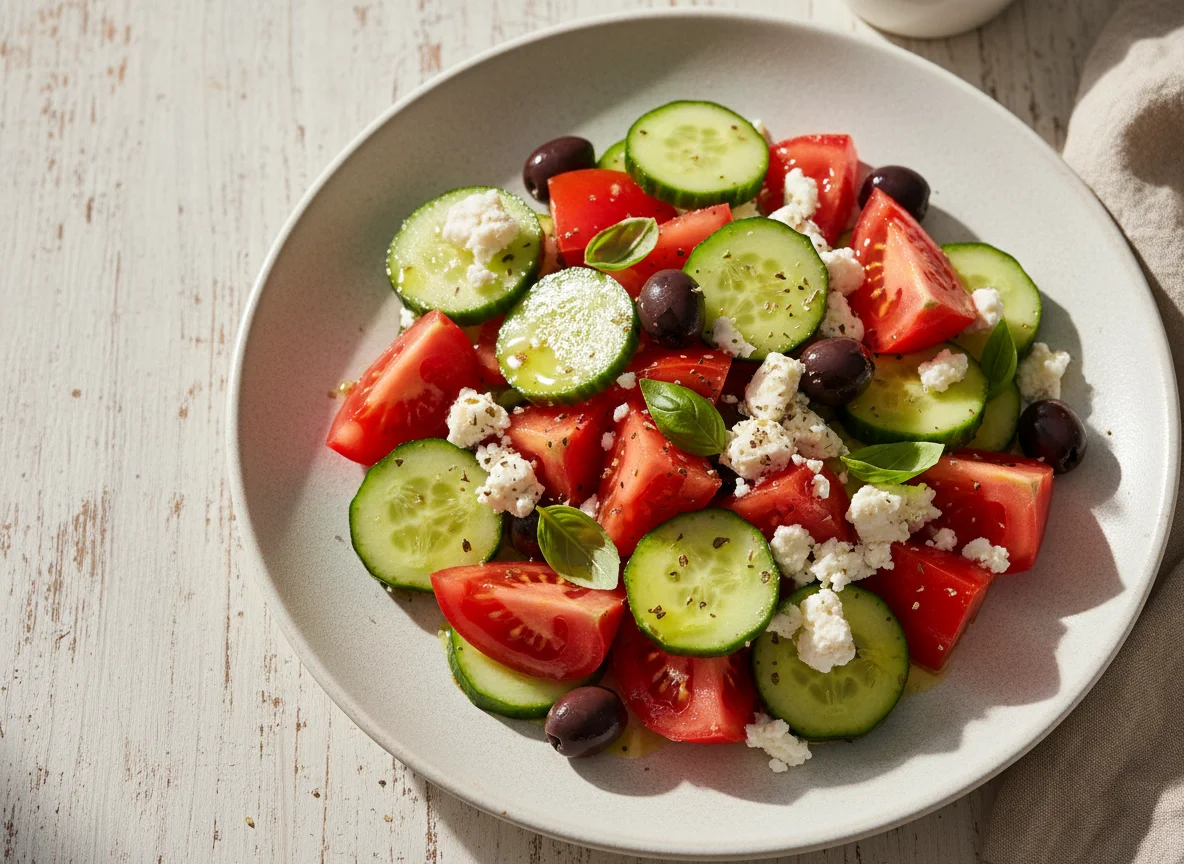 Tomaten-Gurken-Feta-Salat photo