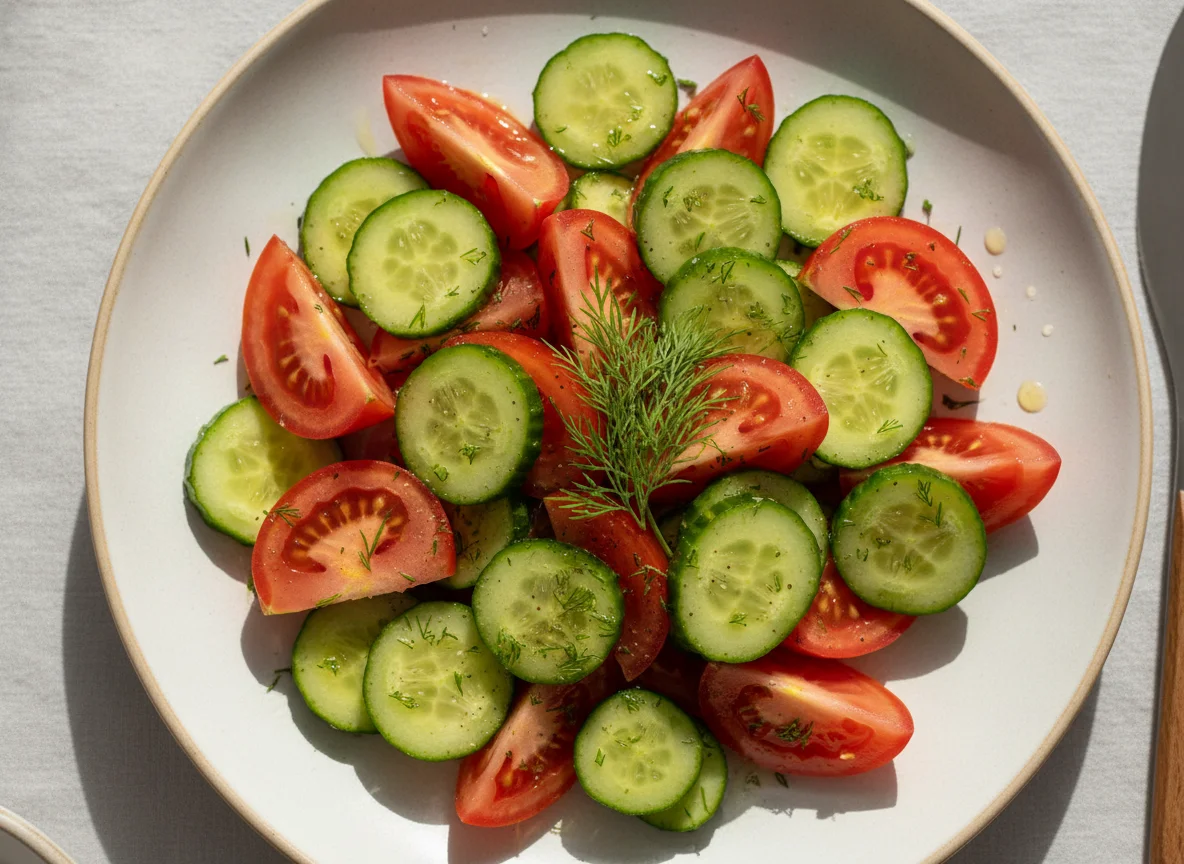 Tomaten-Gurken-Salat mit Dill photo