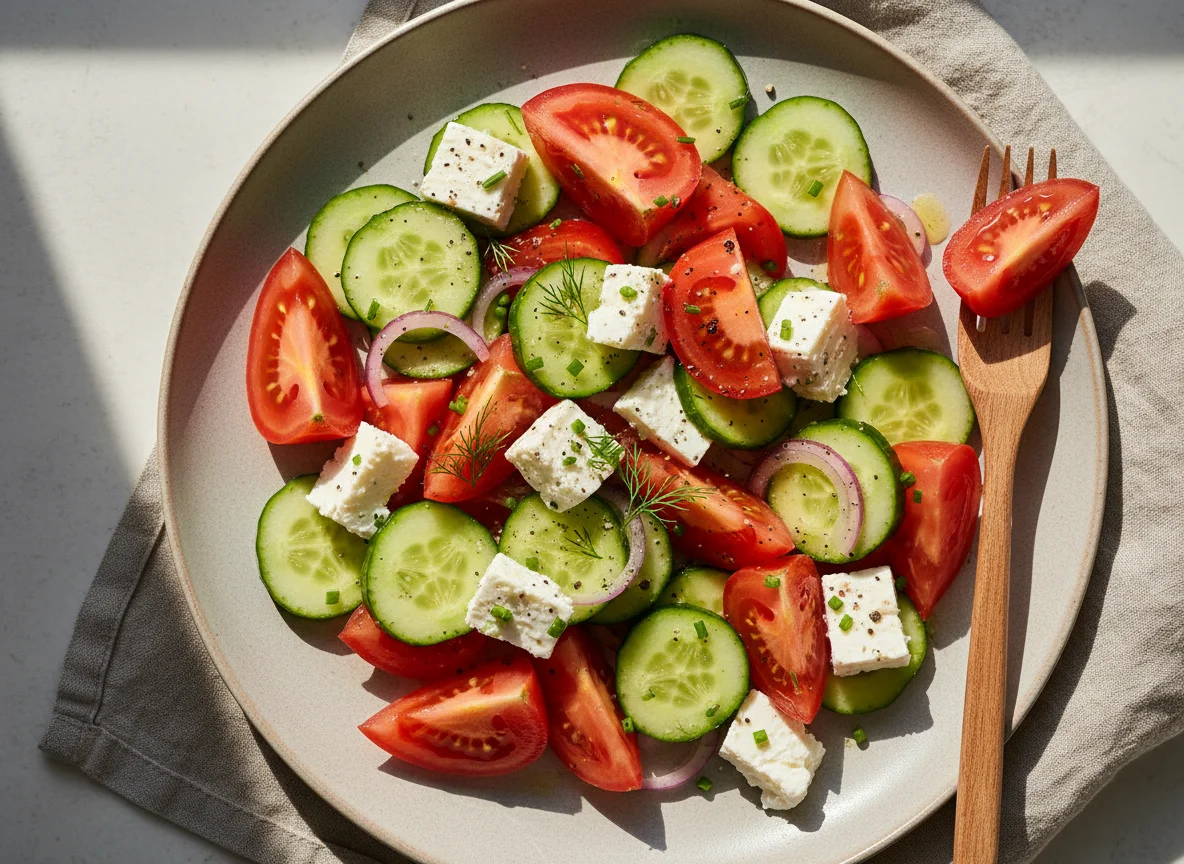 Tomaten-Gurken-Salat mit Feta photo