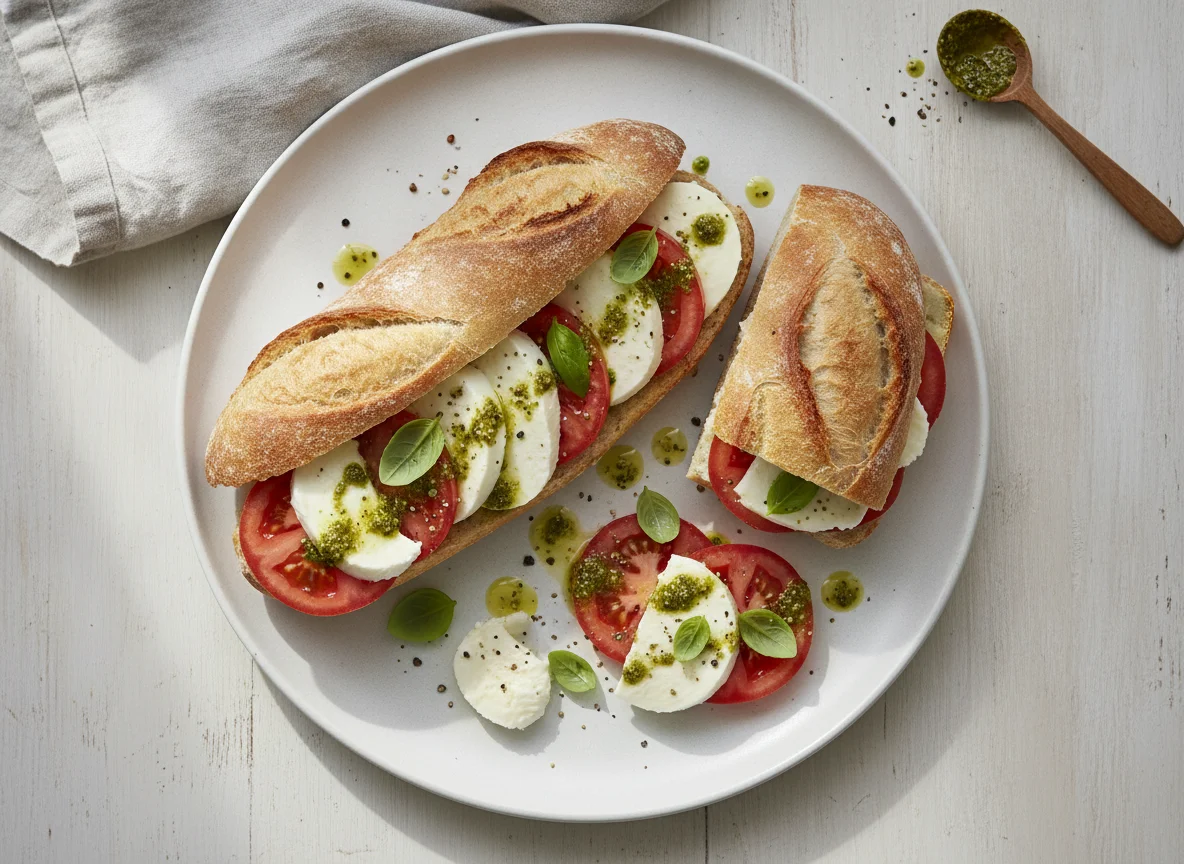 Tomaten-Mozzarella-Baguette photo