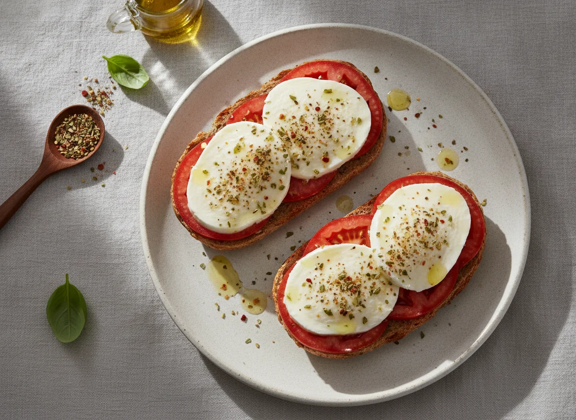 Tomaten-Mozzarella-Brötchen photo