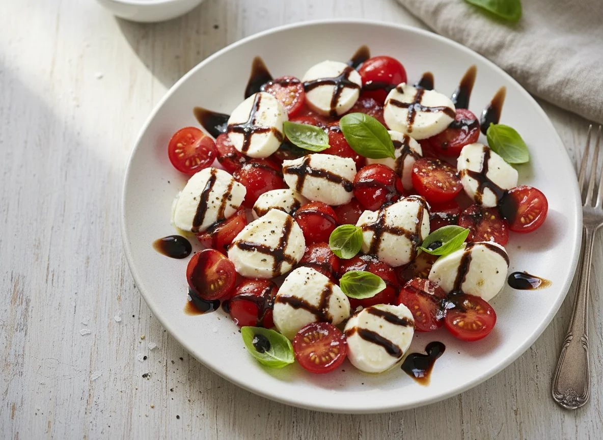 Tomaten-Mozzarella-Salat mit Balsamico photo