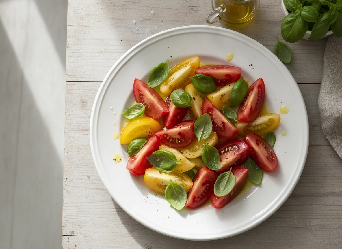 Tomatensalat mit Basilikum photo