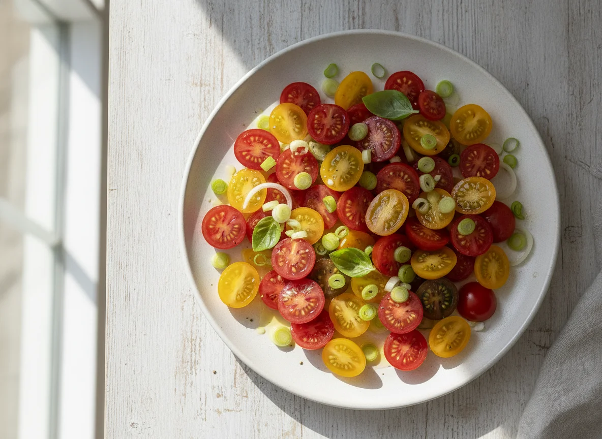 Tomatensalat mit Frühlingszwiebeln photo
