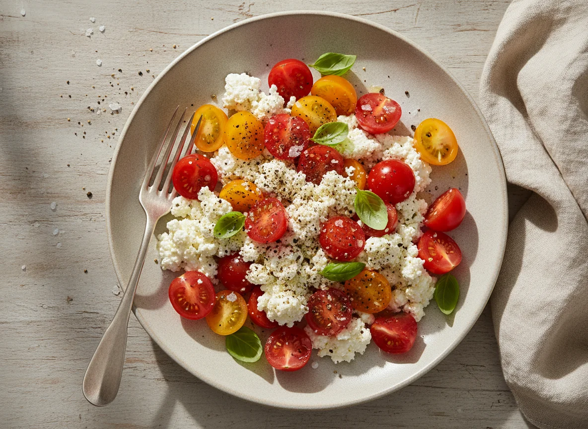Tomatensalat mit Hüttenkäse photo