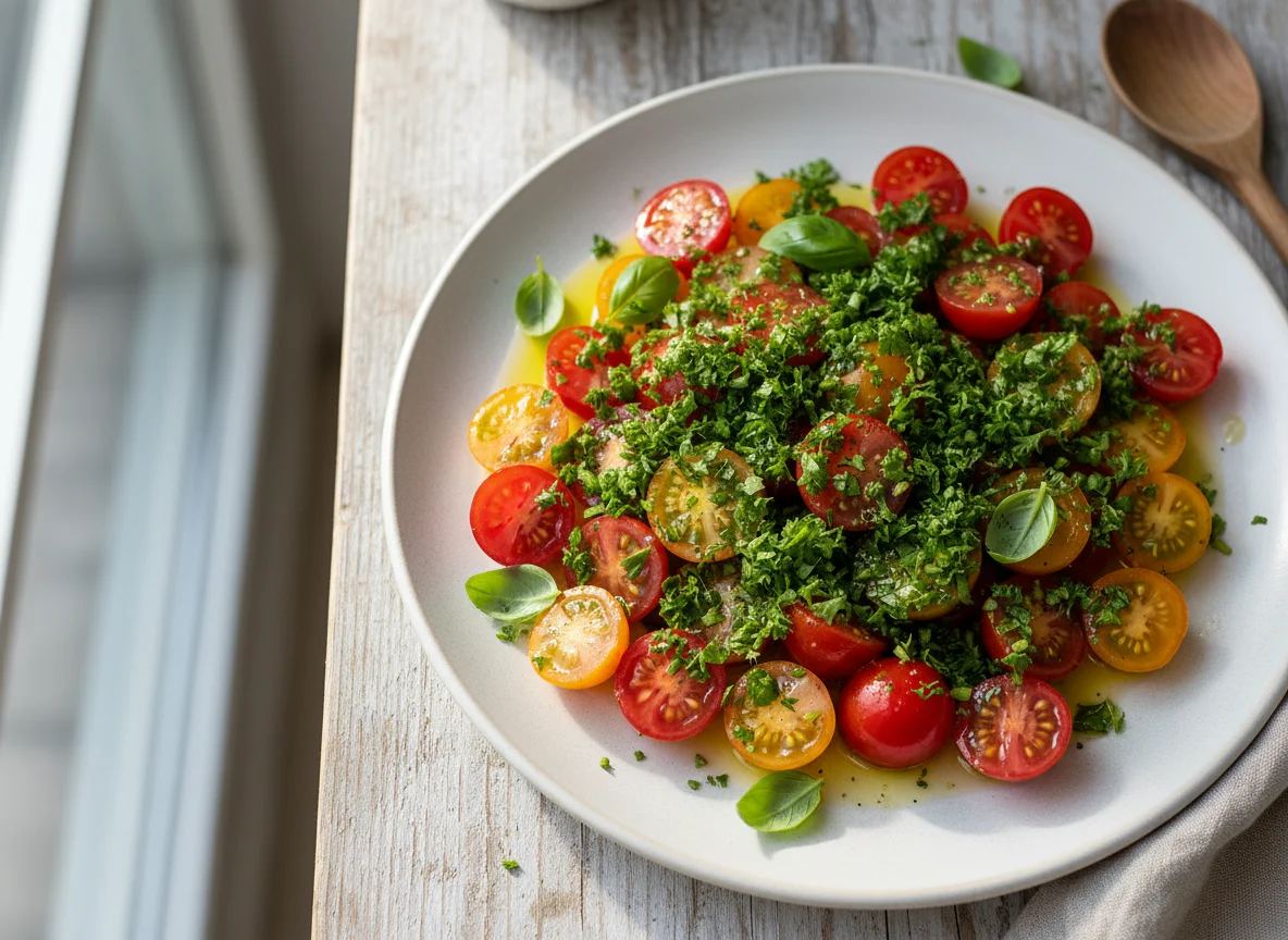 Tomatensalat mit Kräuterdressing photo