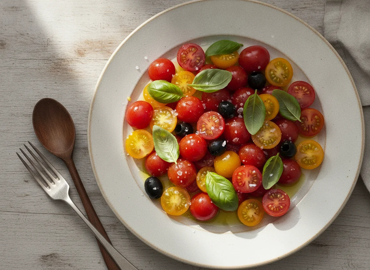 Tomatensalat mit Olivenöl photo