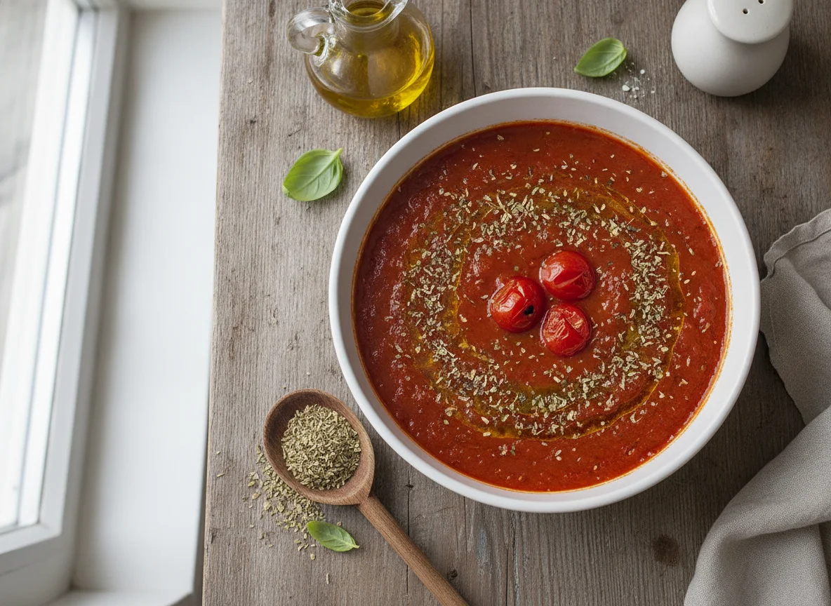 Tomatensauce mit Kräutern photo