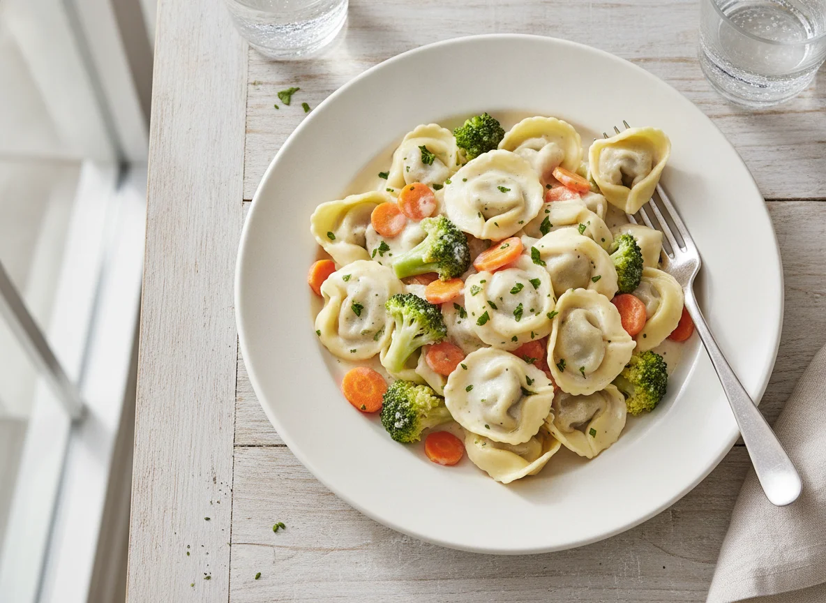 Tortellini mit Brokkoli und Sahnesauce photo