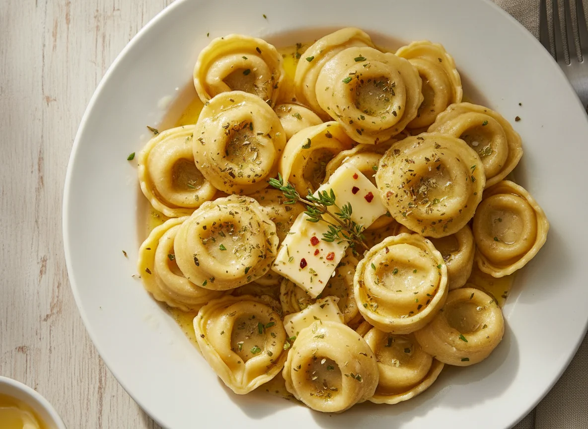 Tortellini mit Butter und Kräutern photo