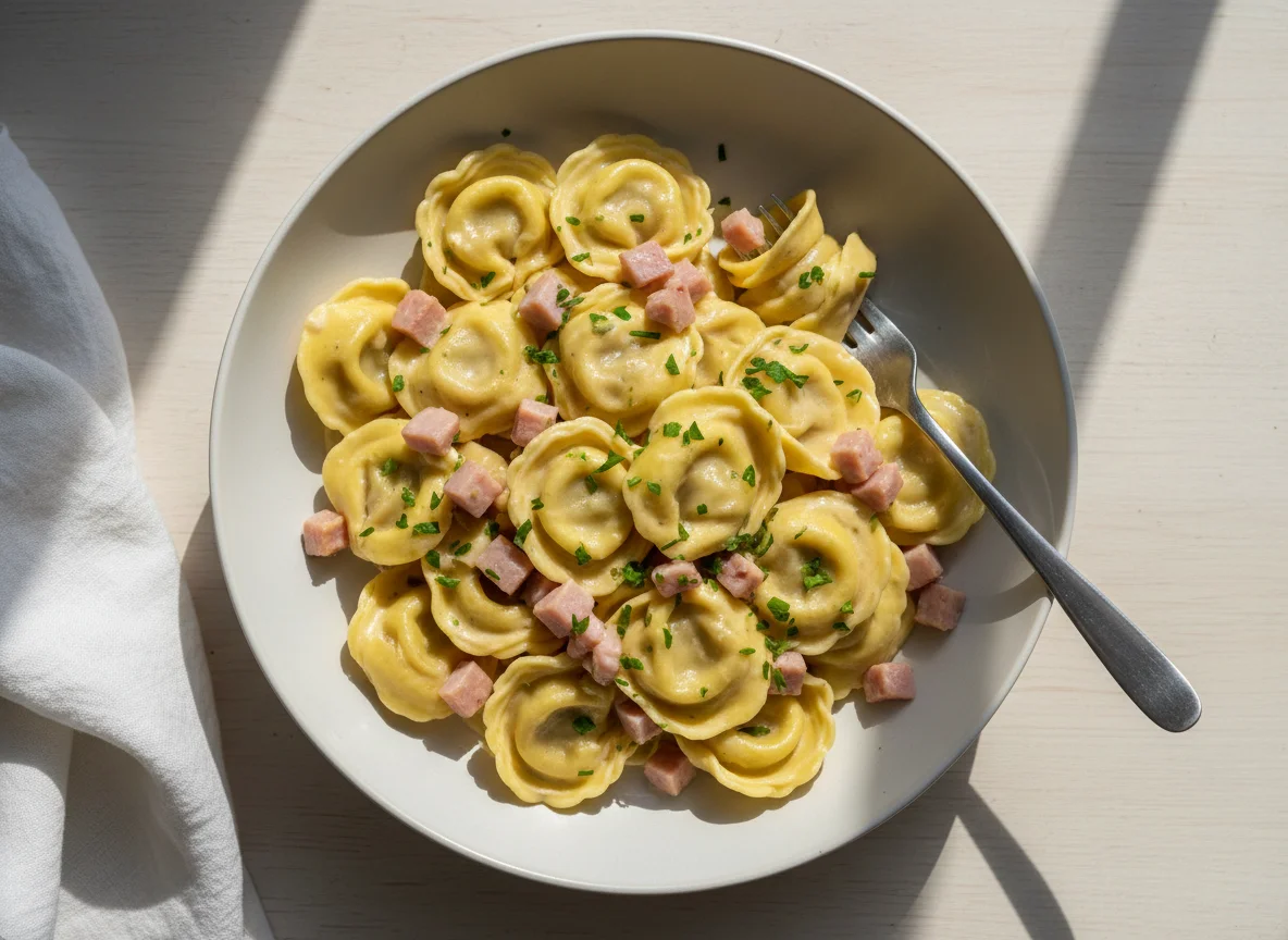 Tortellini mit Schinken-Sahnesauce photo