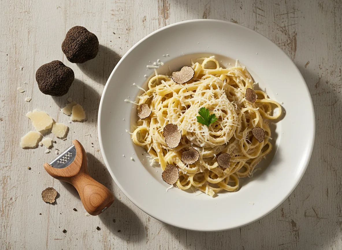 Trüffelpasta mit Parmesan photo