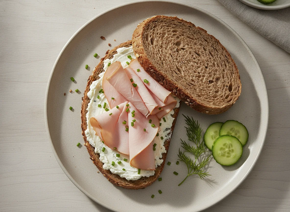 Trutenbrust-Sandwich mit Frischkäse photo